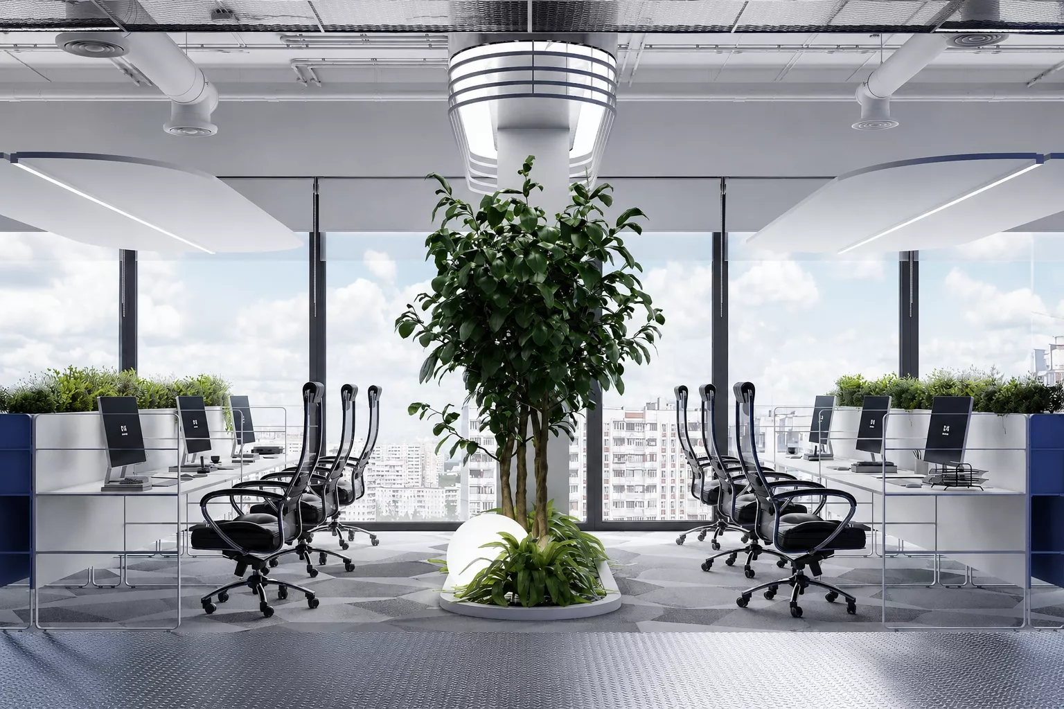 Competition office design project 466 m² for Sovcombank in Saratov — Open Space
