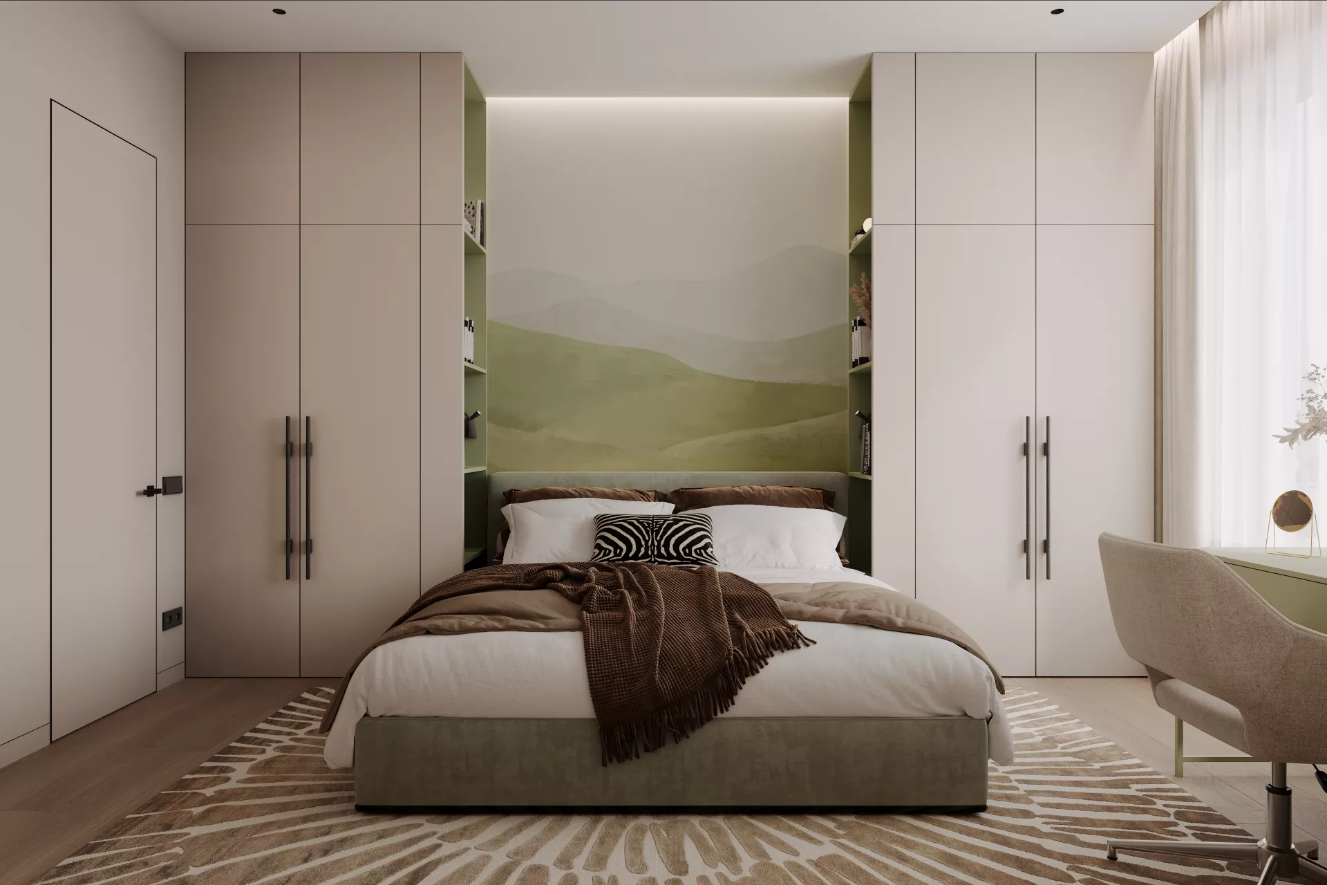 Apartment interior design 85 m² in RC Ostrov — Bedroom