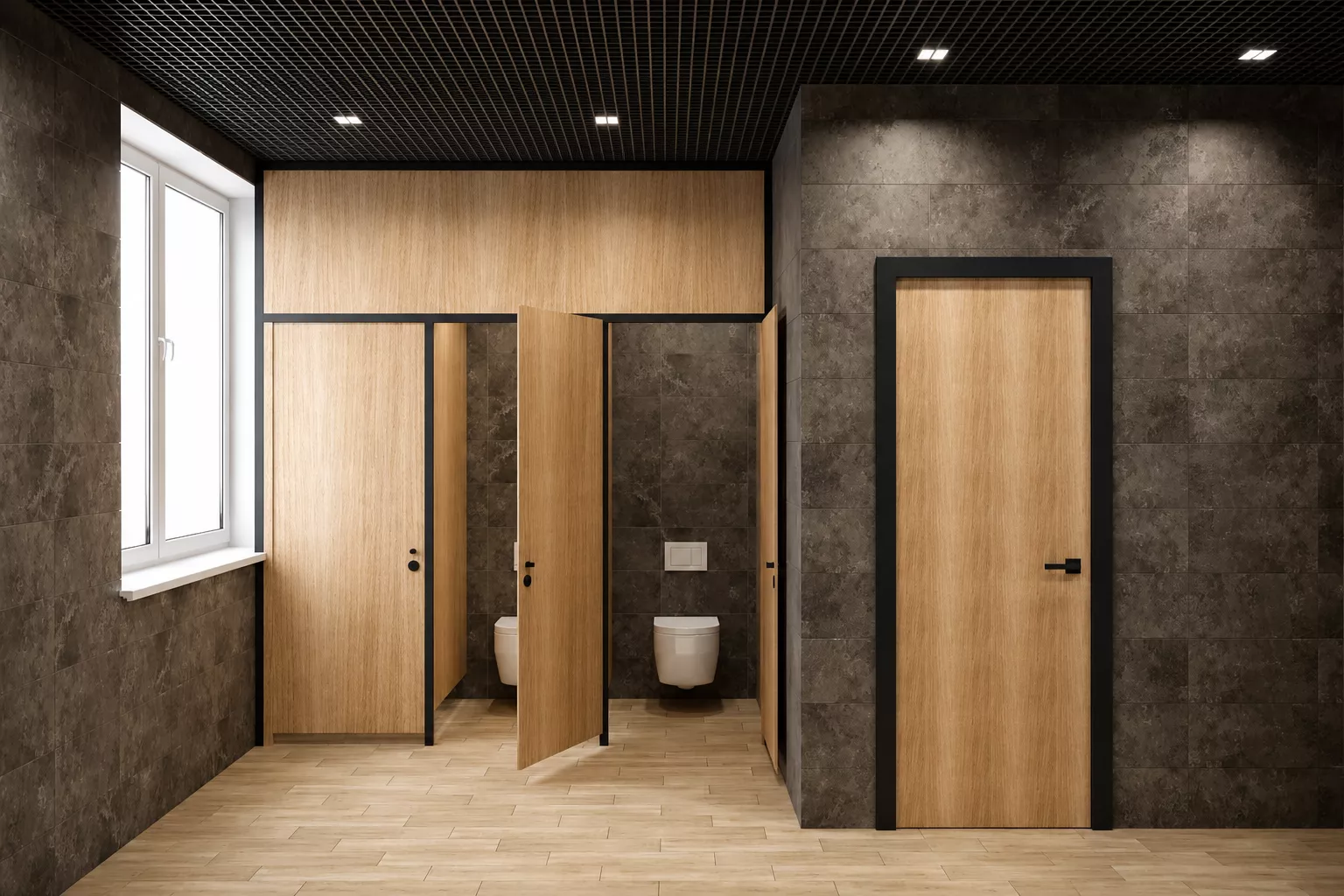 Interior design gostinitsy. Khostel and otdelnye nomera. 970 m² — Bathroom