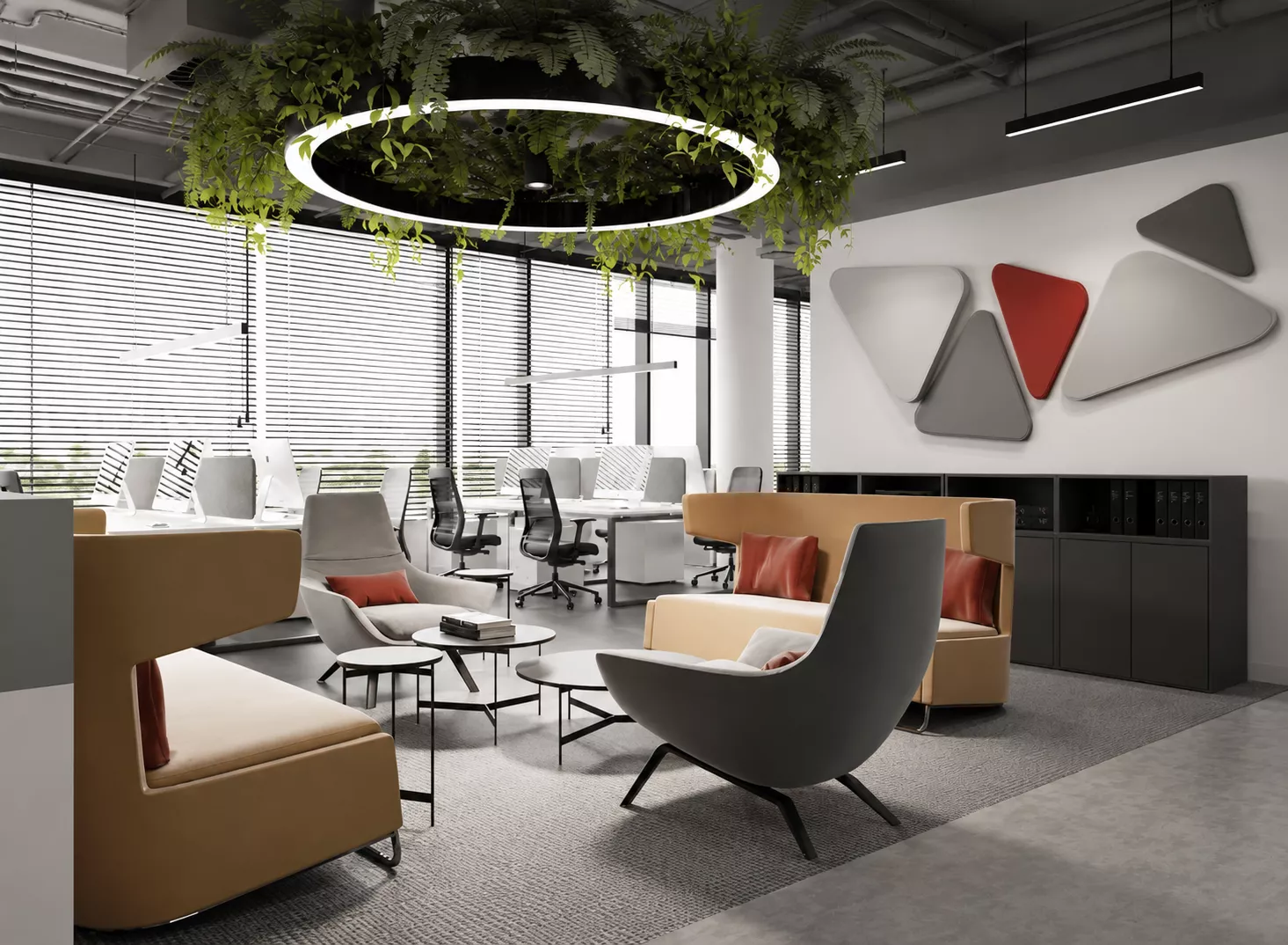 Office interior design 400 m² for Comptek — Open Space