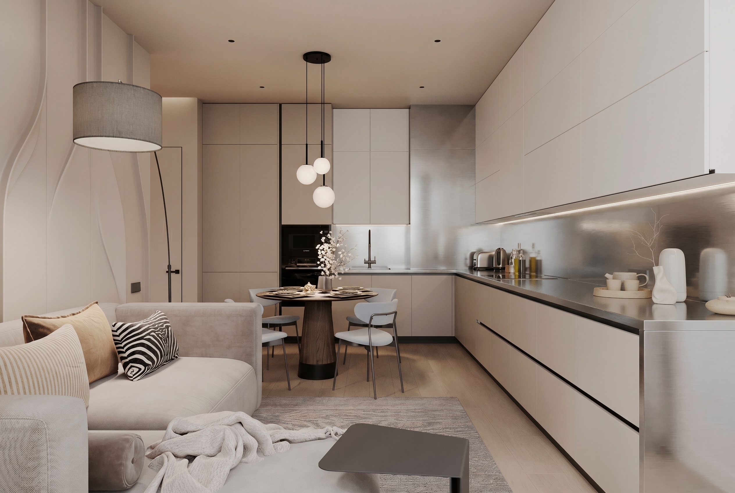 Дизайн квартиры 85 м² в ЖК Остров