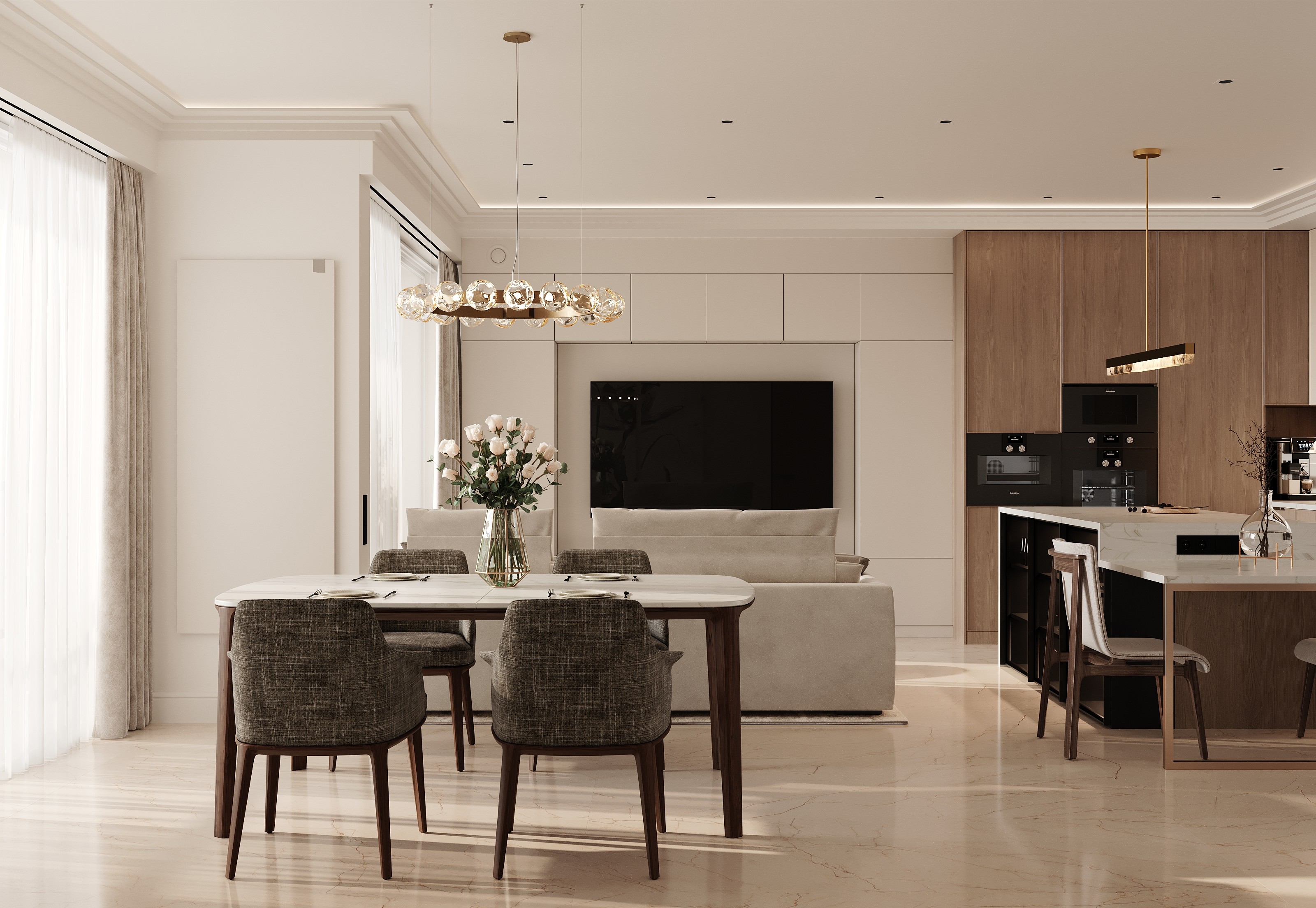 Design of a 120 m² apartment in Monaco
