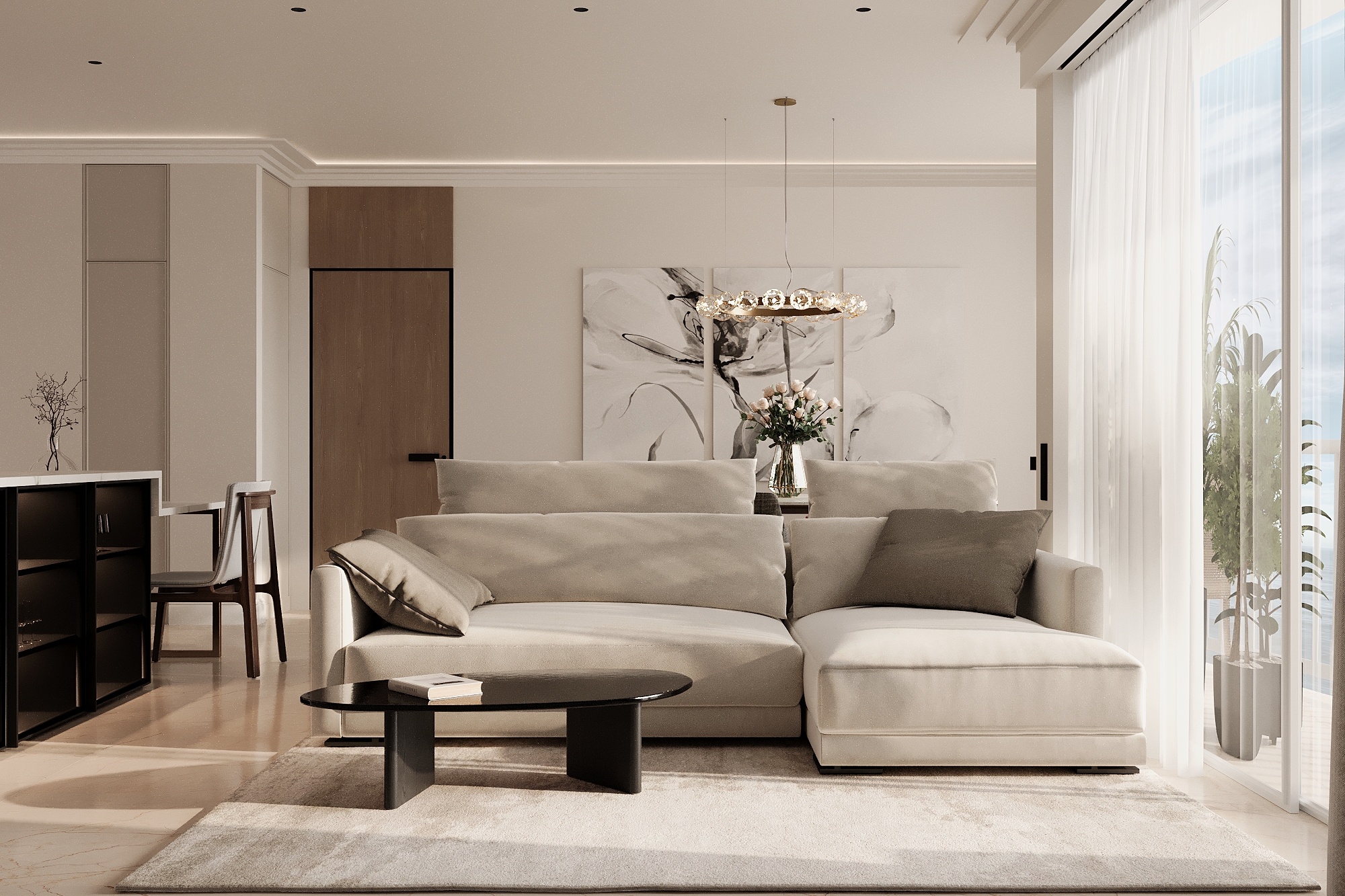 Design of a 120 m² apartment in Monaco