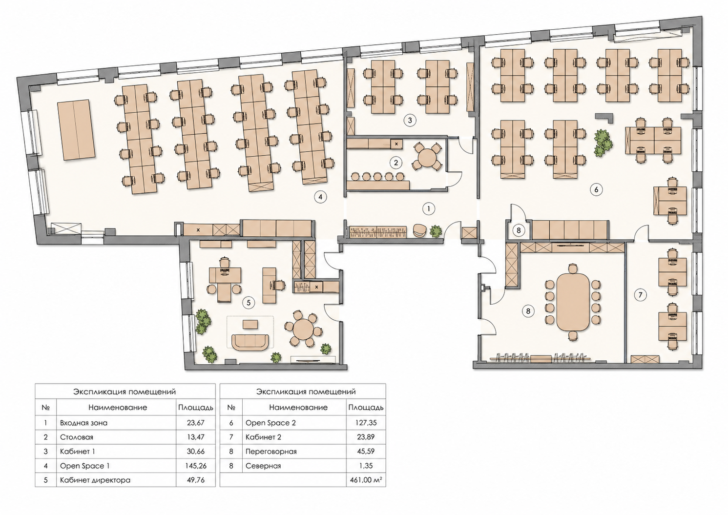 Дизайн  офиса 460м²  для компании Indefiny