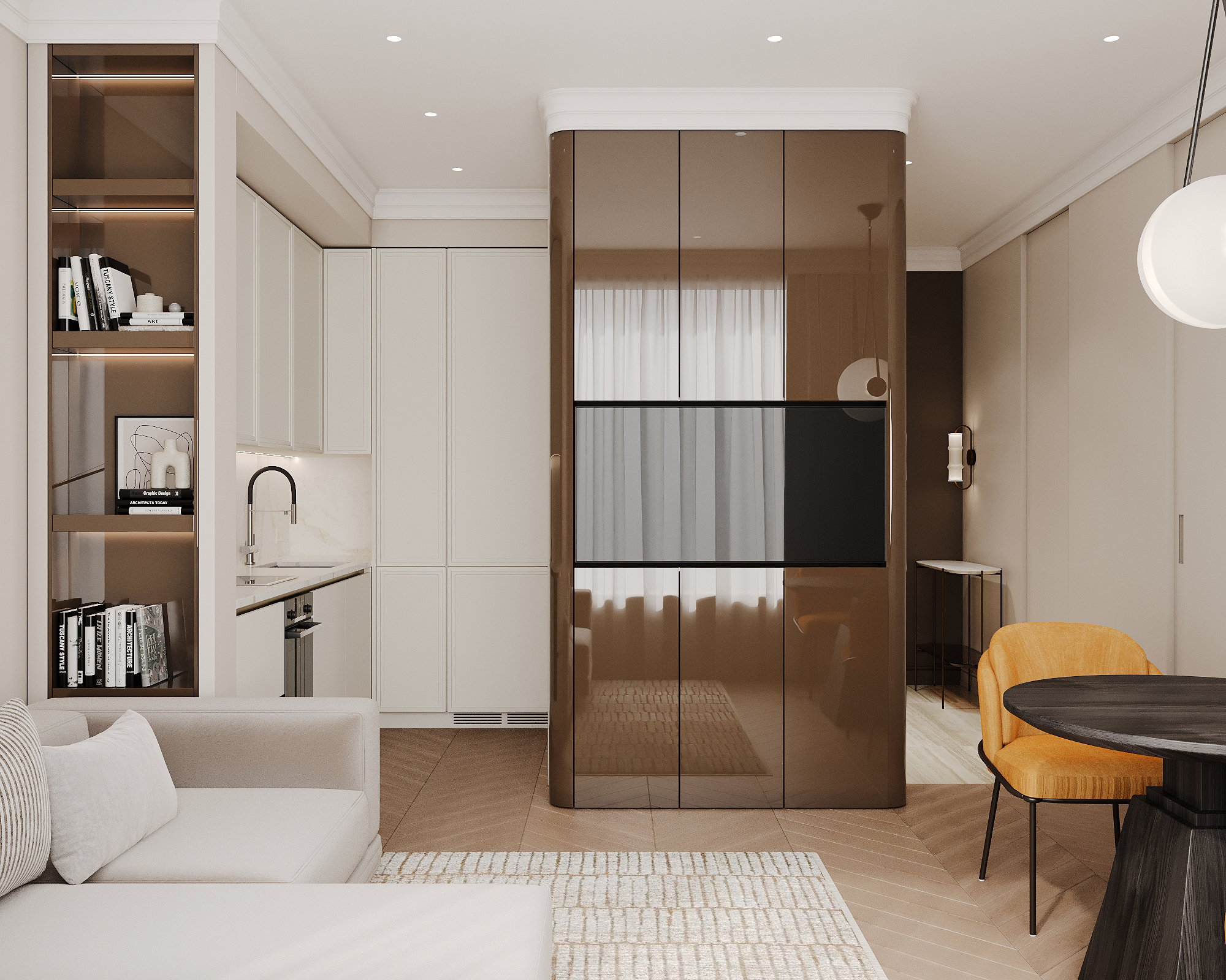 Design of an apartment of 40 m² in Moscow. LCD Symbol