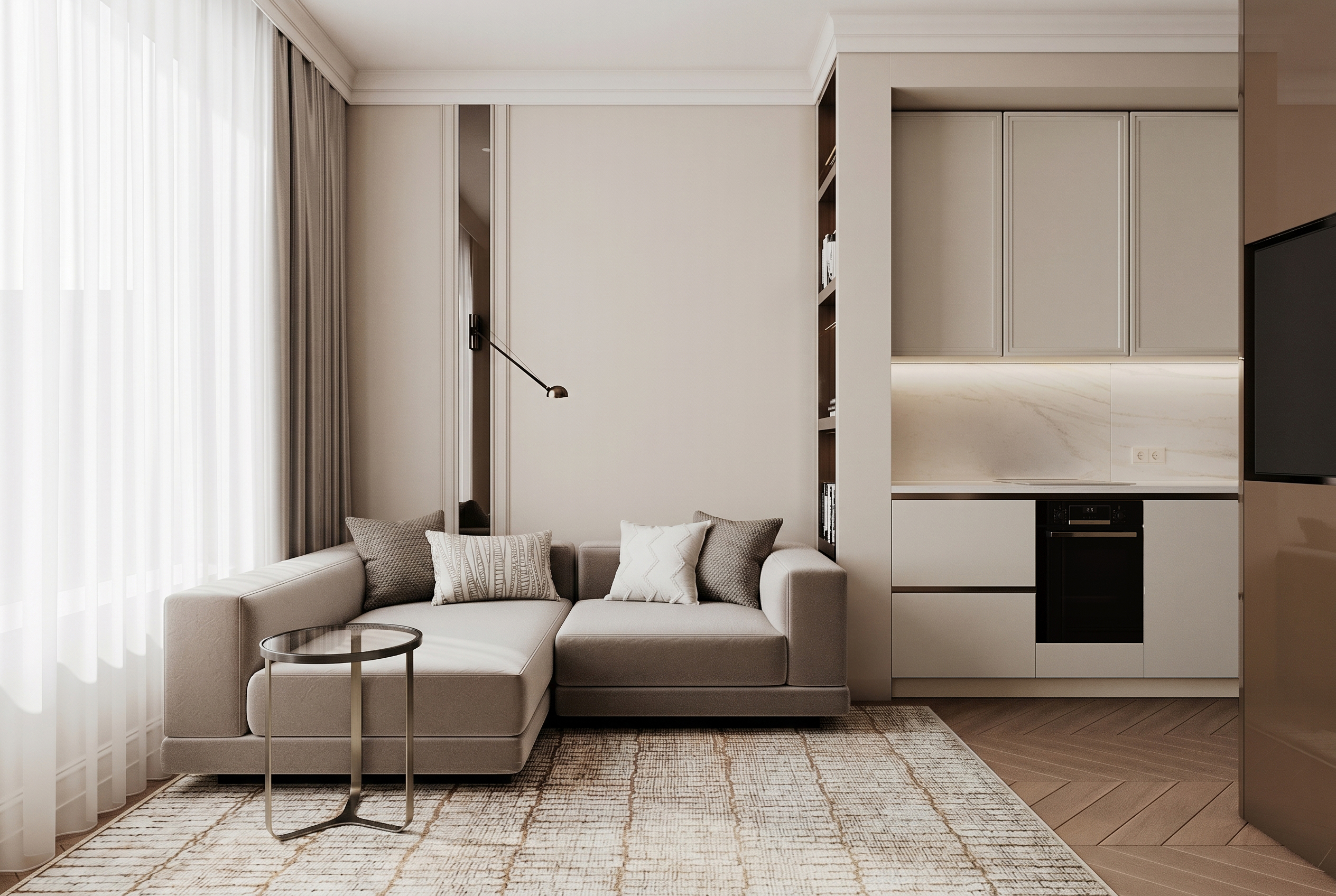 Design of an apartment of 40 m² in Moscow. LCD Symbol