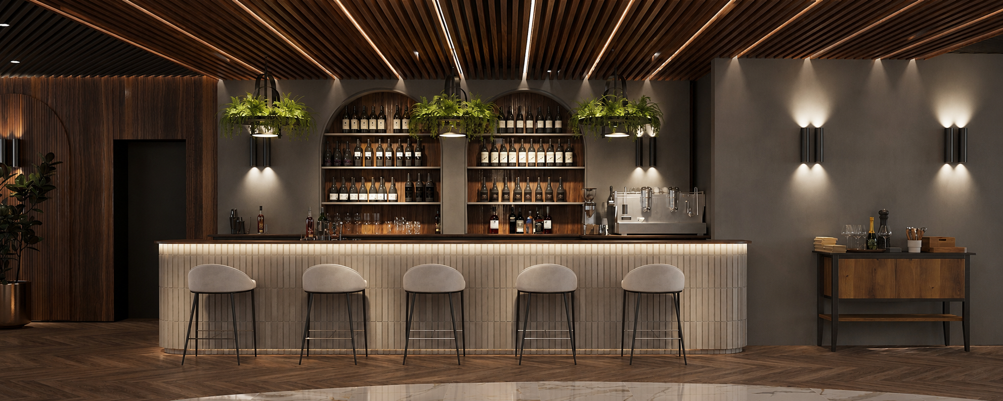 Design of a restaurant of 300 m² in the hotel and restaurant complex of LLC "Ural cliff"