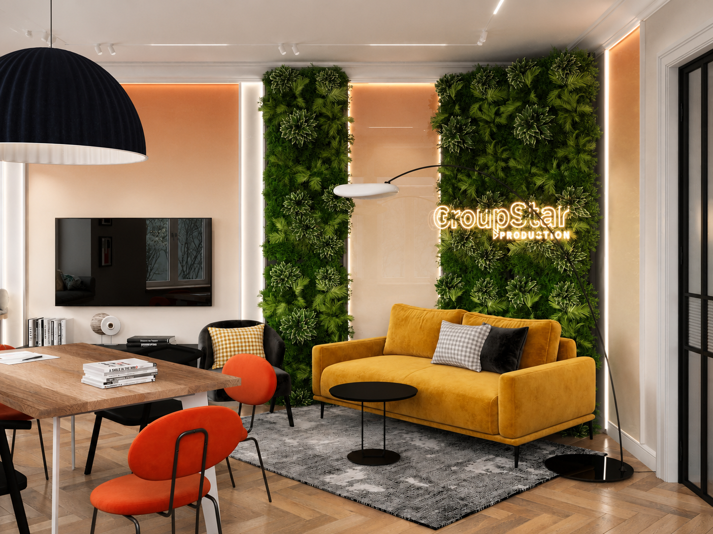 130m² office design for Group Star Production