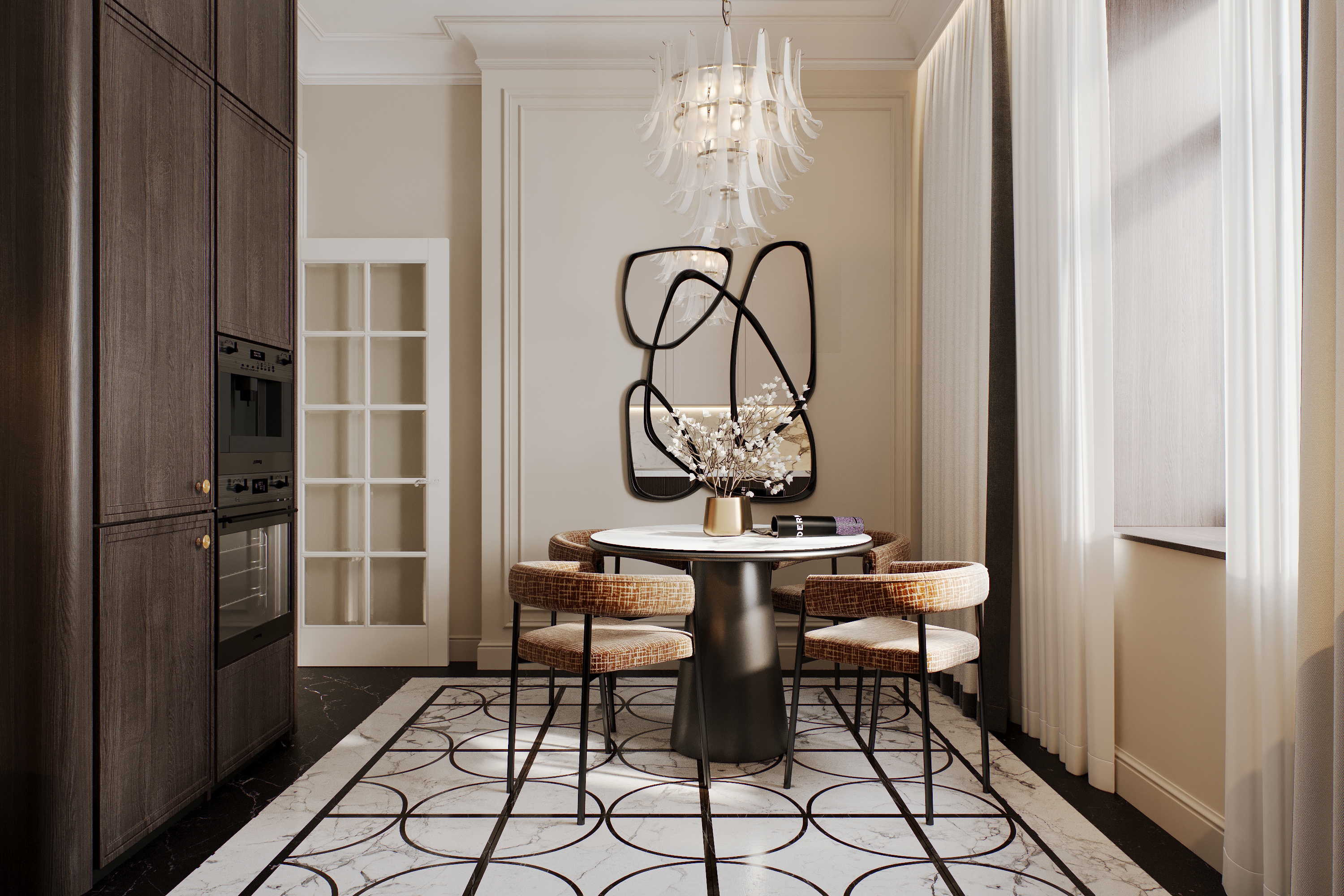 Apartment interior design in starom fonde 67m². Kutuzovskiy prospekt