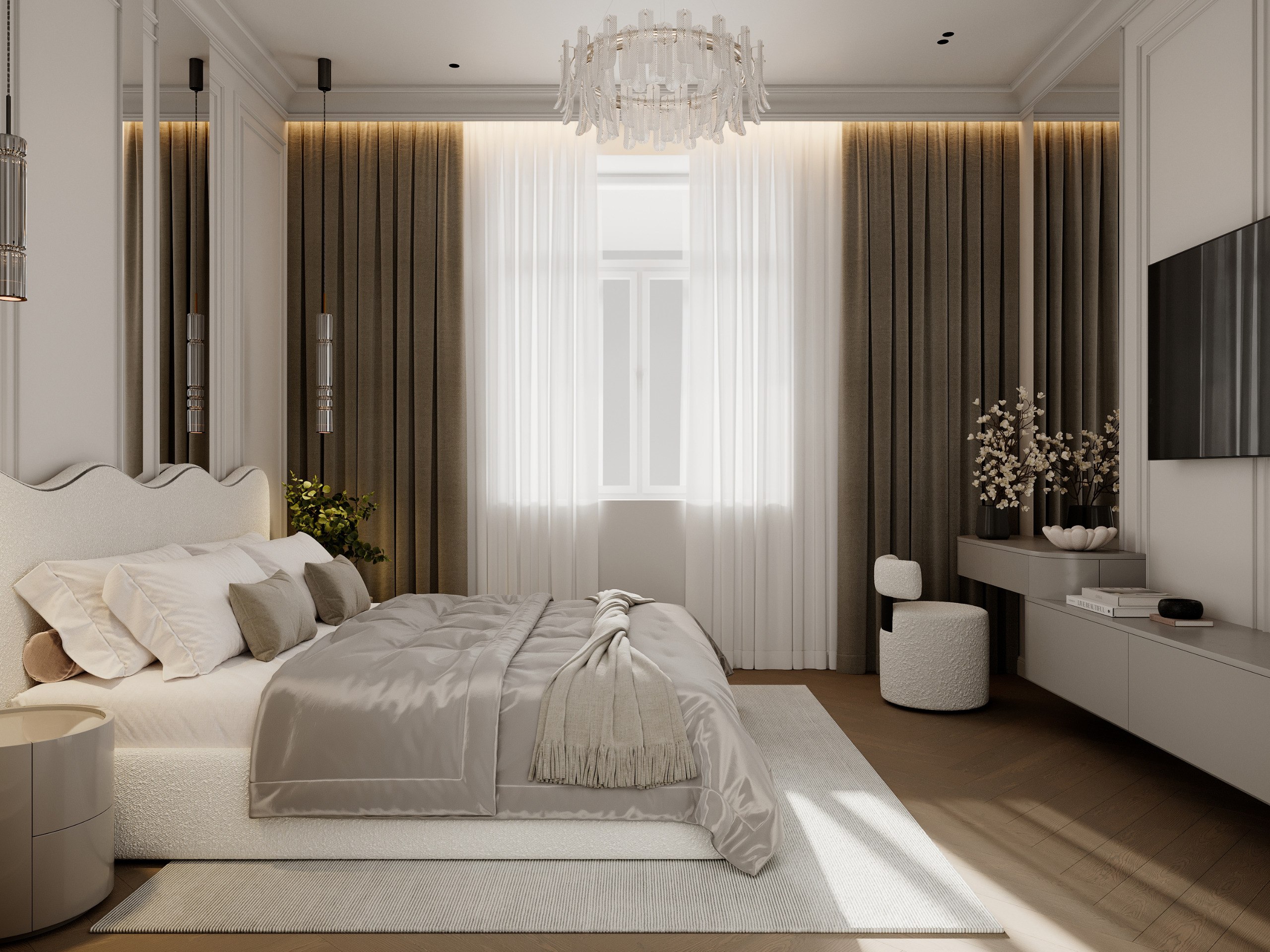Apartment interior design in starom fonde 67m². Kutuzovskiy prospekt — Bedroom