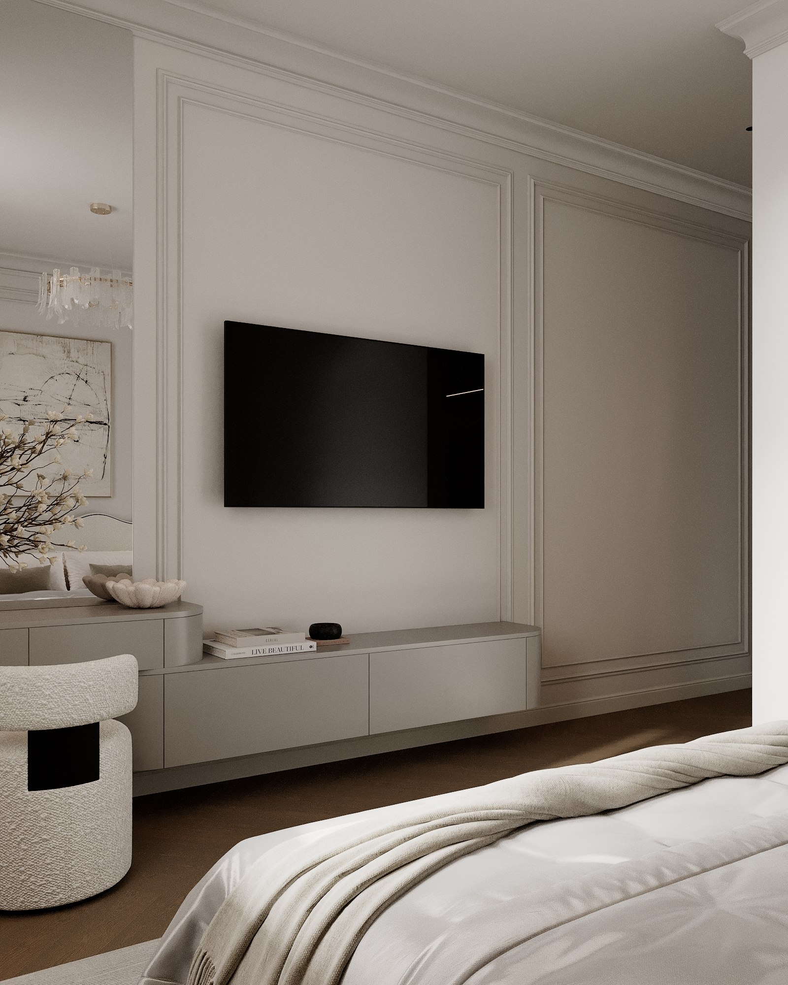 Apartment interior design in starom fonde 67m². Kutuzovskiy prospekt — Bedroom