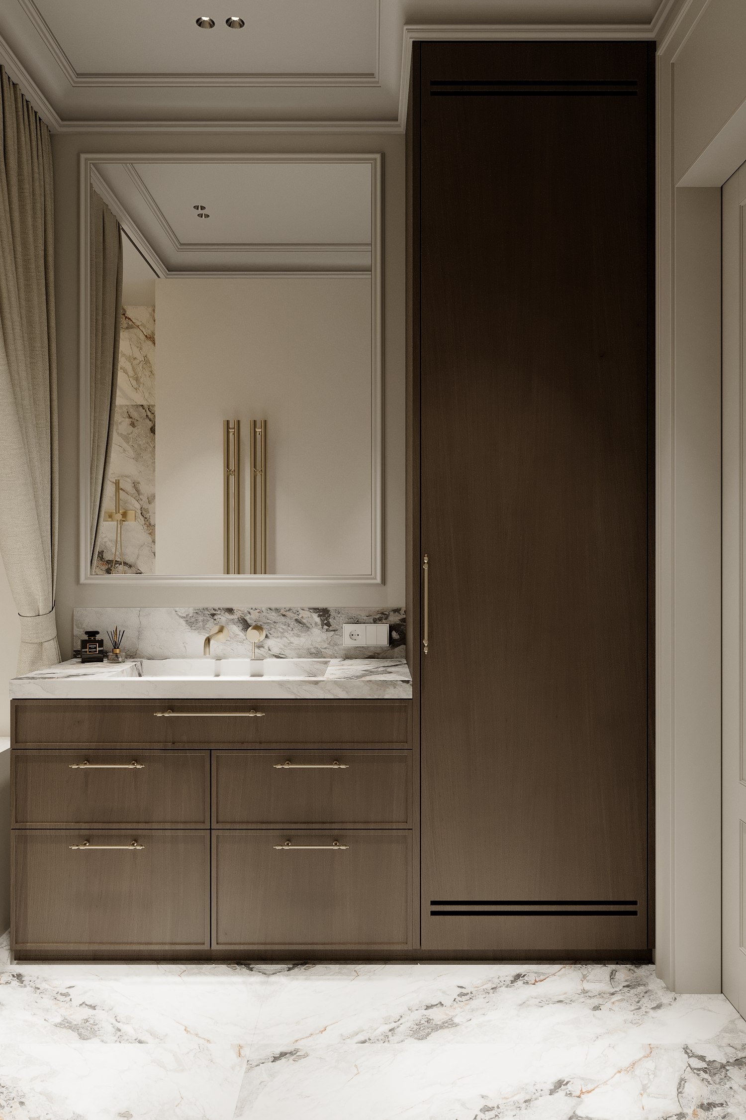 Apartment interior design in starom fonde 67m². Kutuzovskiy prospekt — Bathroom