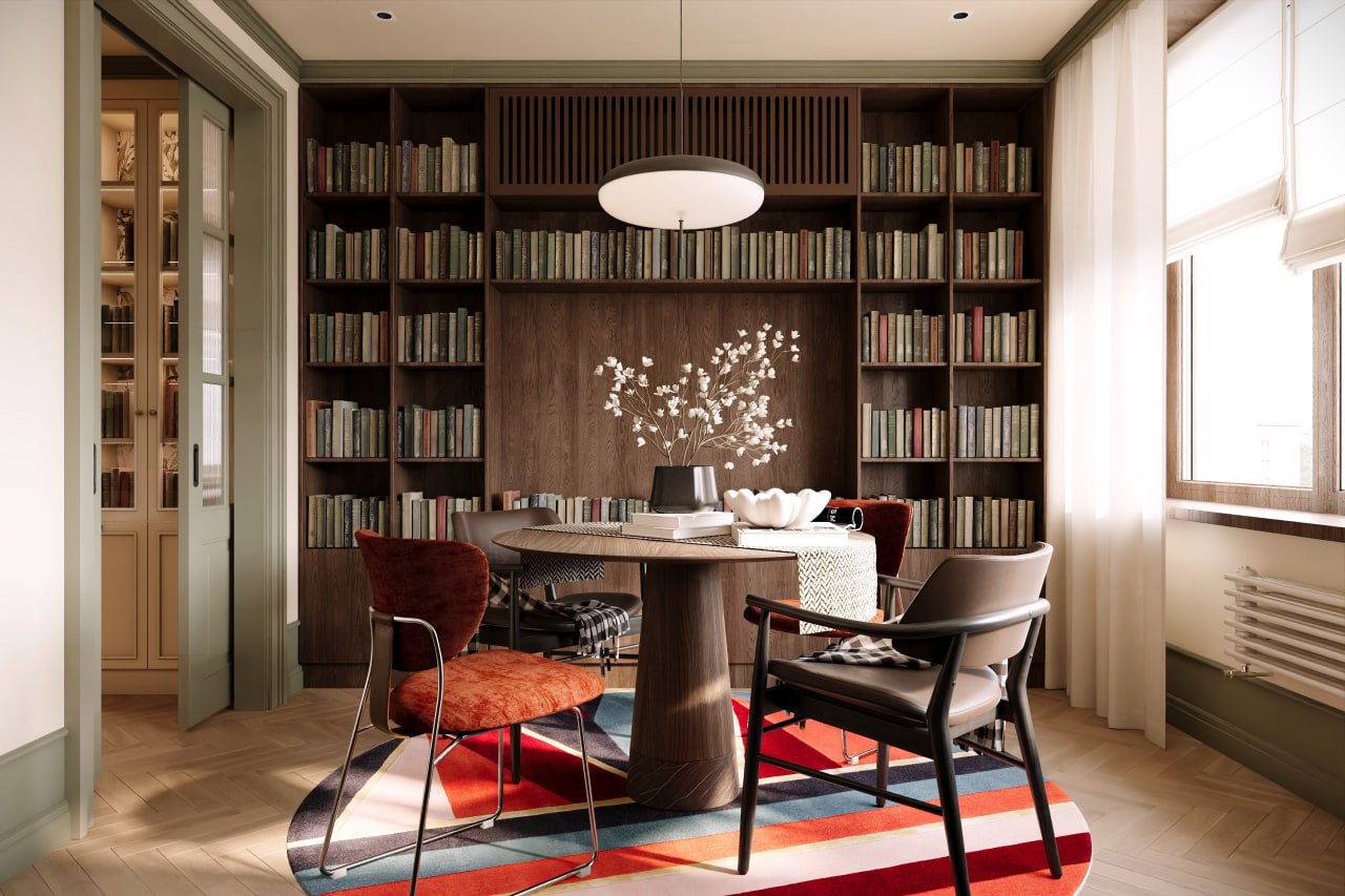 Apartment interior design 90 m² on maloy Filevskoy — Living room