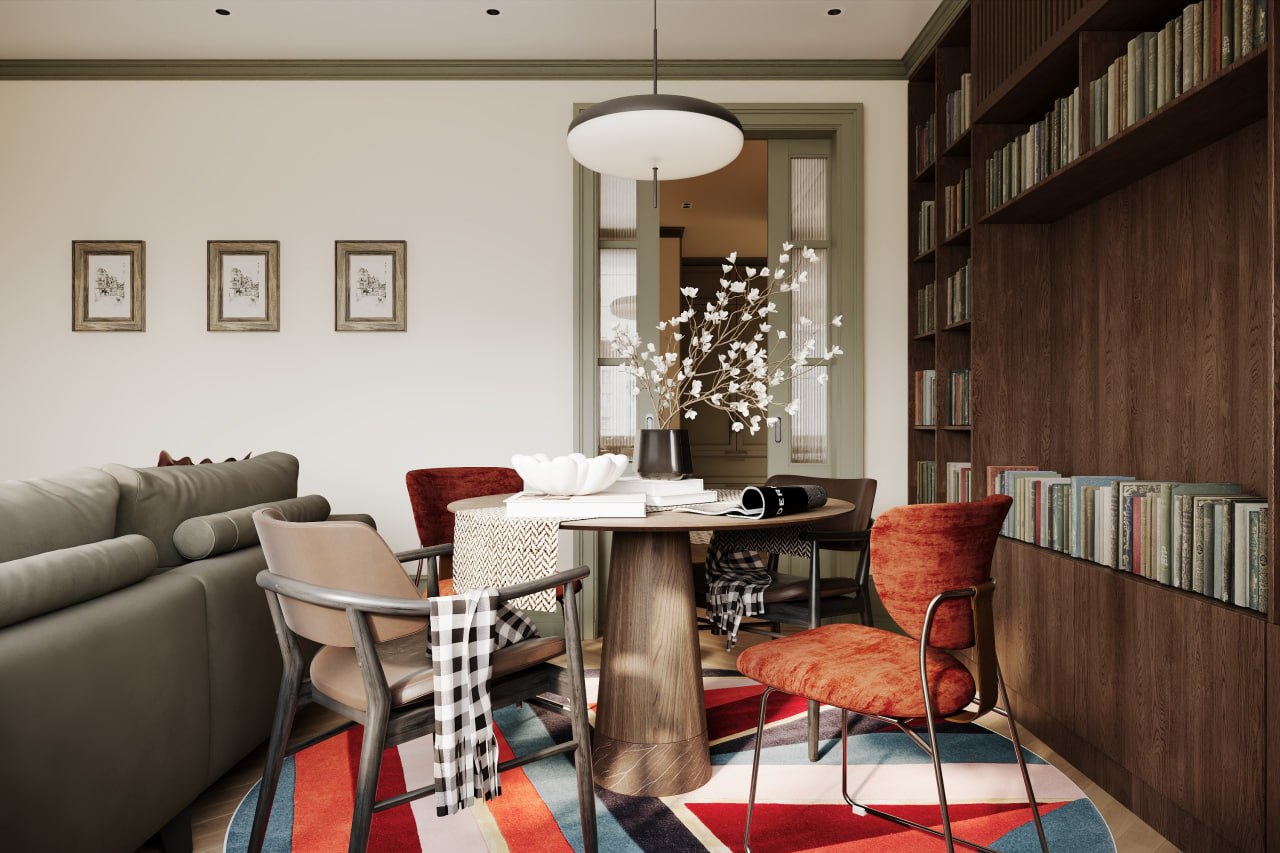 Apartment interior design 90 m² on maloy Filevskoy — Living room