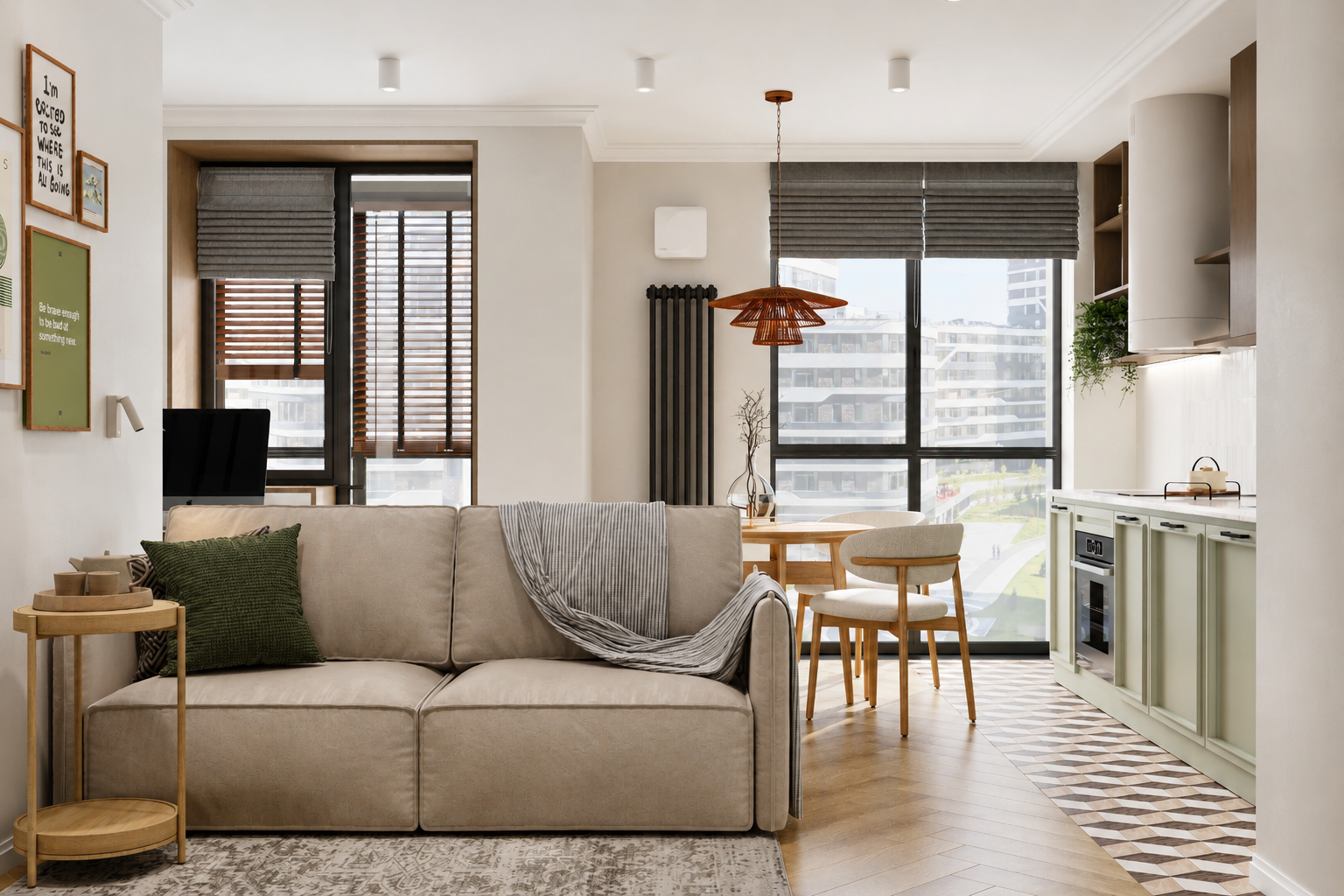Apartment design project 41 m² — Kitchen-living