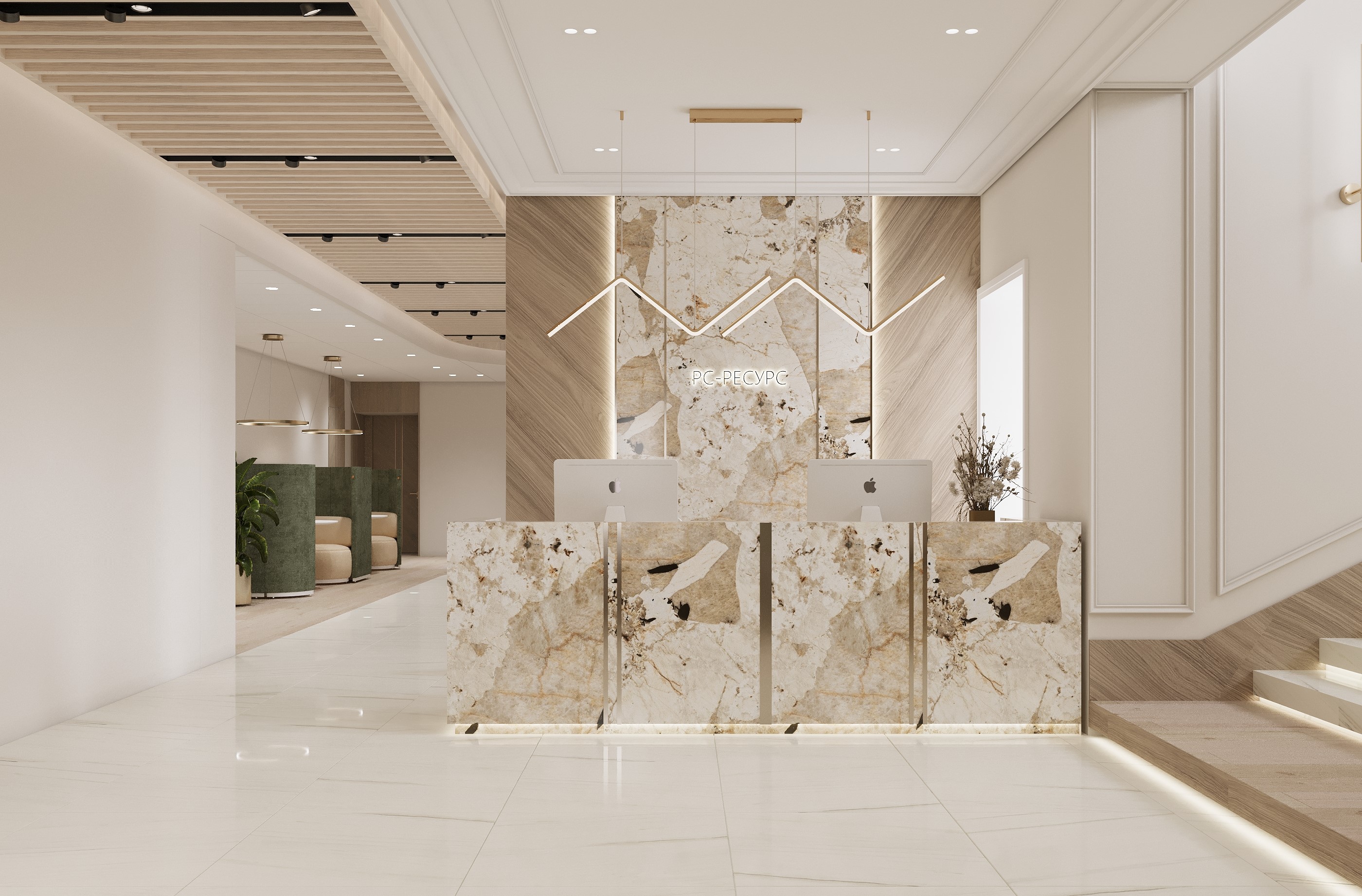 Office interior design in osobnyake 1142 m² — Reception