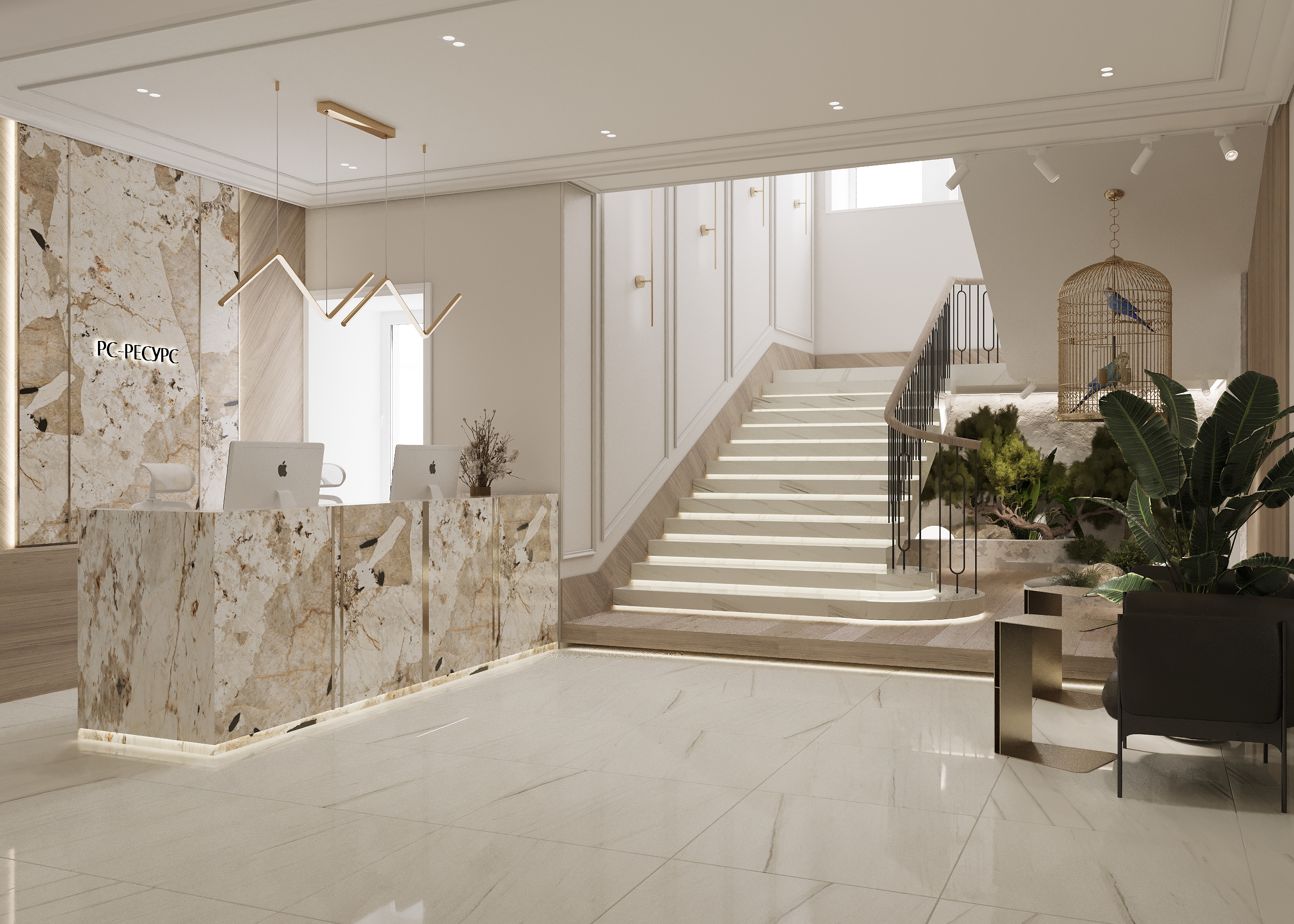 Office interior design in osobnyake 1142 m² — Reception