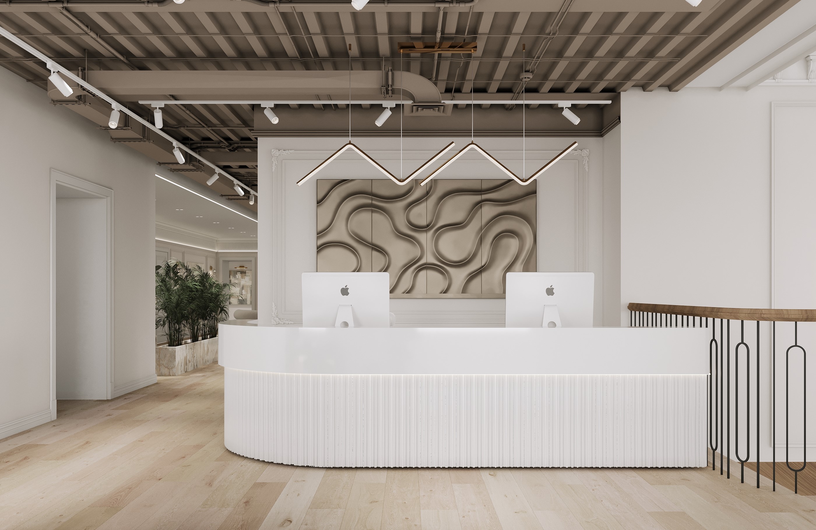 Office interior design in osobnyake 1142 m² — Reception