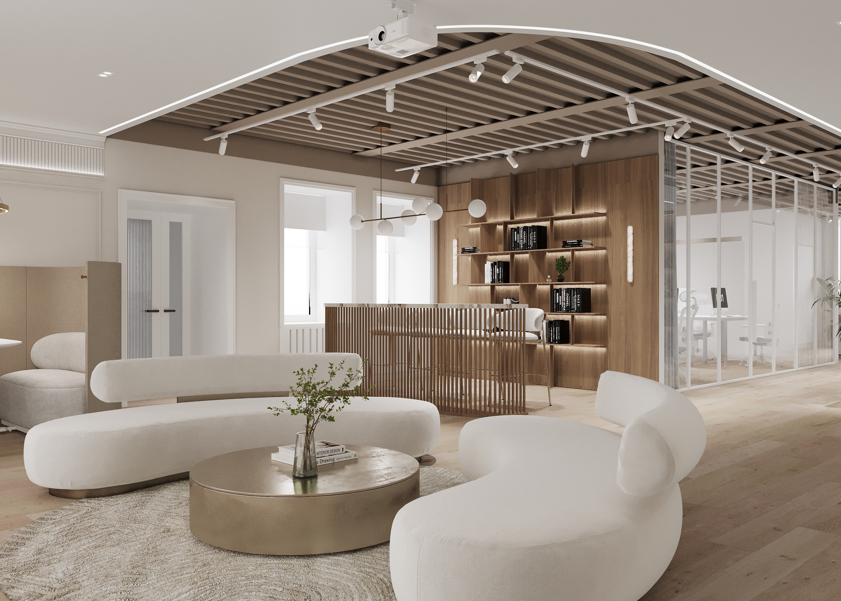 Office interior design in osobnyake 1142 m²