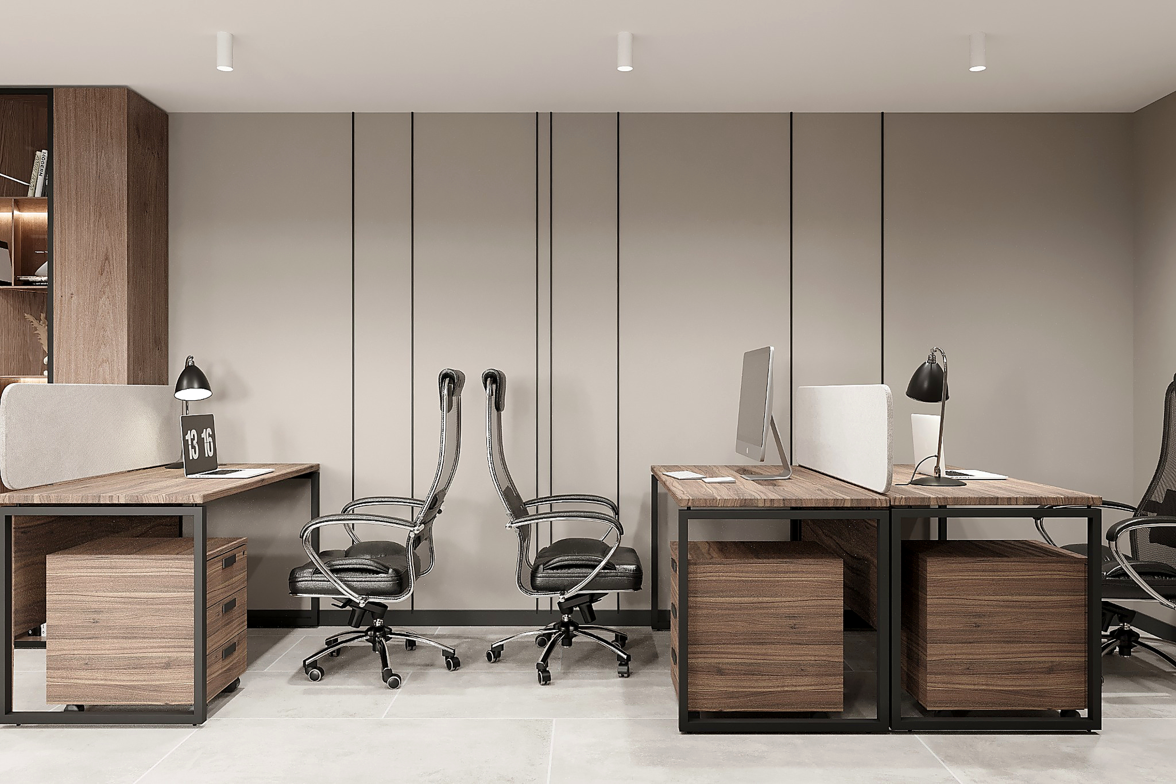 Design "domashnego" office in istoricheskom zdanie 95 m² — Open Space