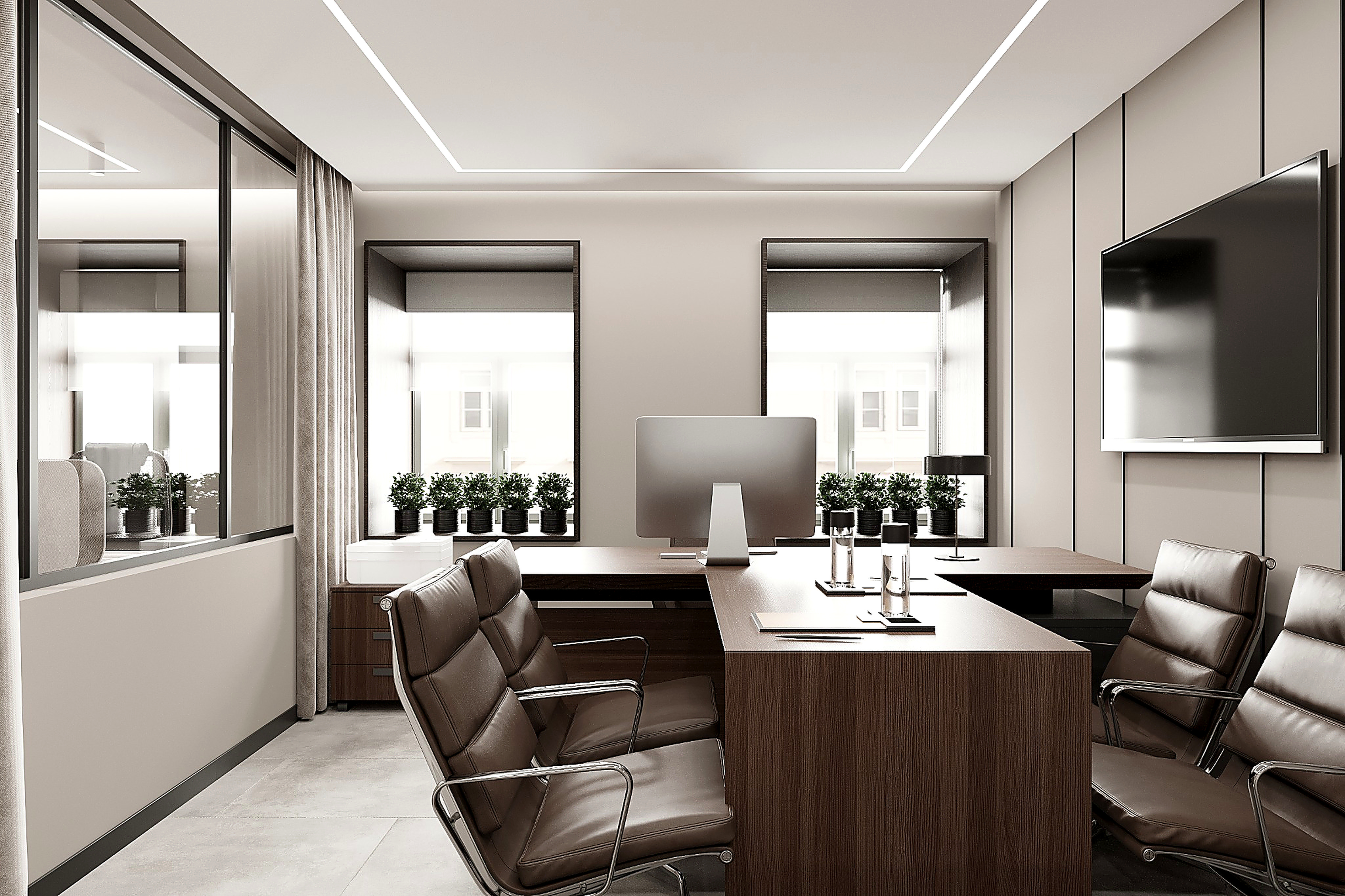Design "domashnego" office in istoricheskom zdanie 95 m² — Director's office