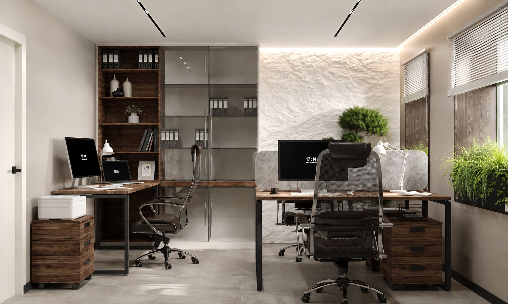 Design "domashnego" office in istoricheskom zdanie 95 m² — Offices