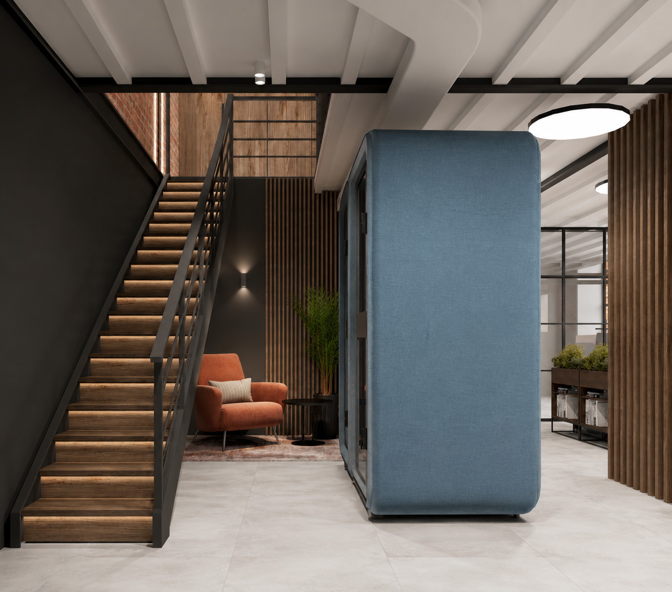 Дизайн офиса с антресолью 400 м²