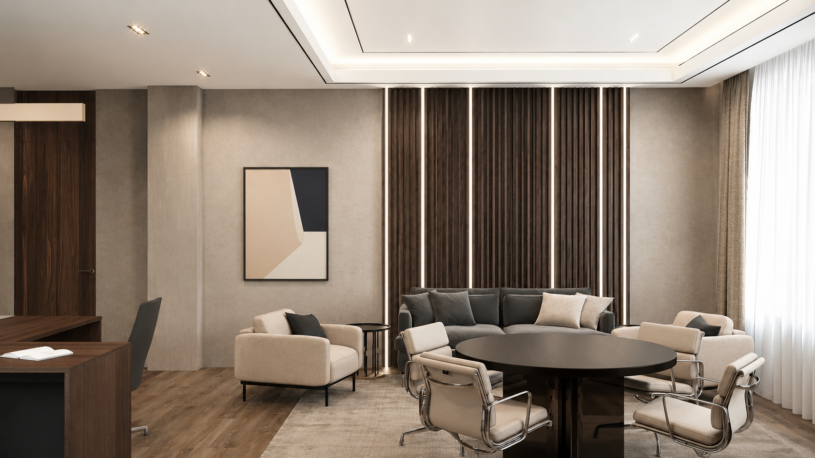 Office design project 415 m² in Murmansk — Director's office