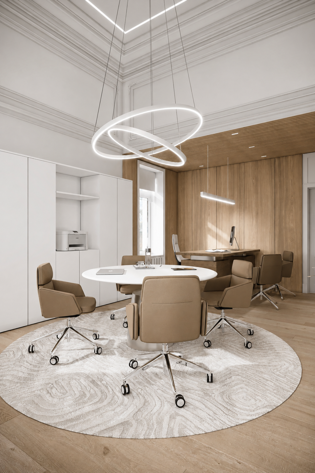 Office interior design in osobnyake 1142 m² — Study