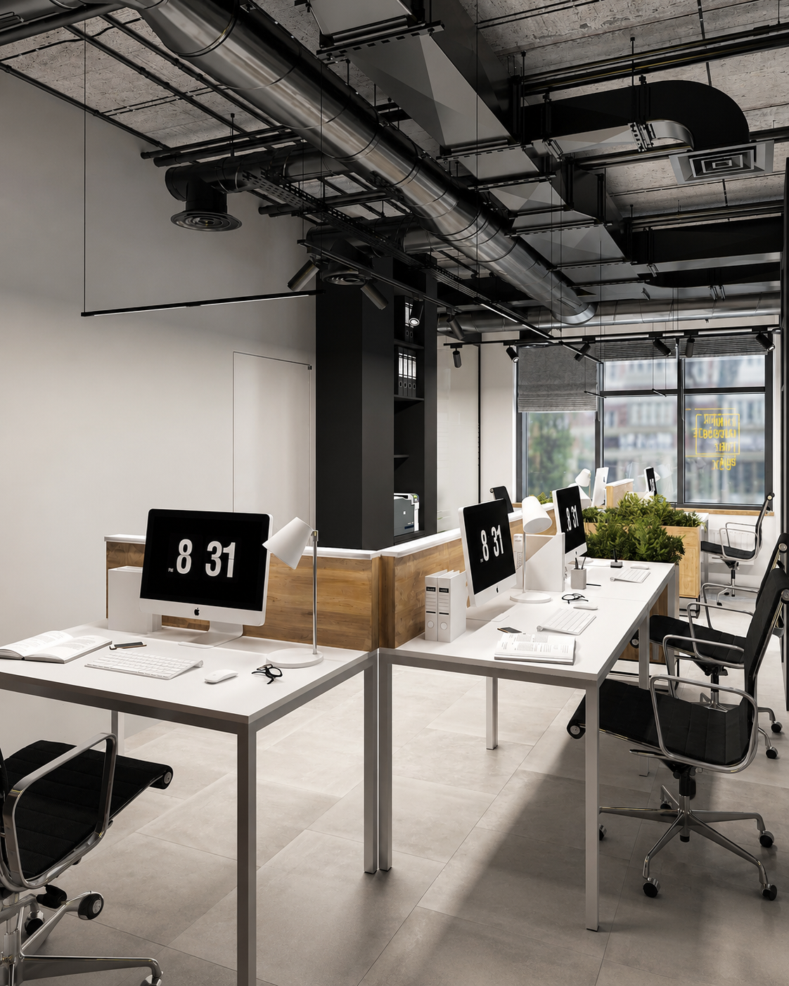 Office interior design for inzhenernoy 106 m² — Open Space