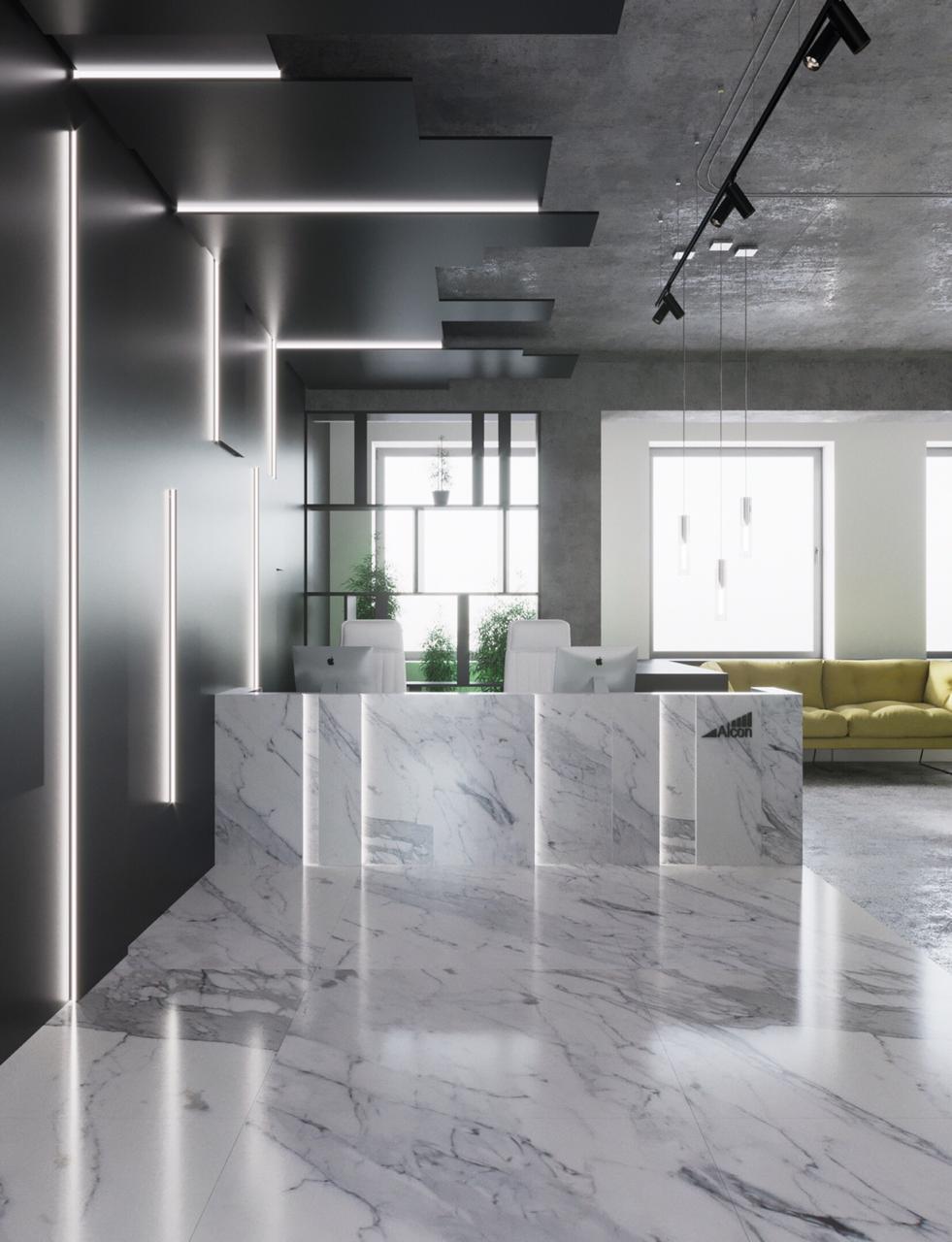 Sales Office Interior Design 240 m² — Alcon Tower — Reception