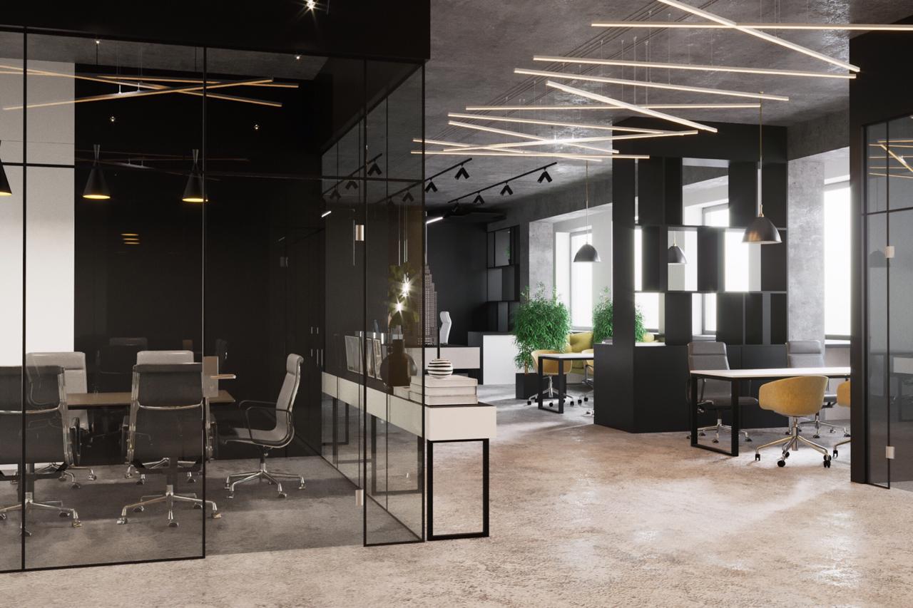 Sales Office Interior Design 240 m² — Alcon Tower — Open Space