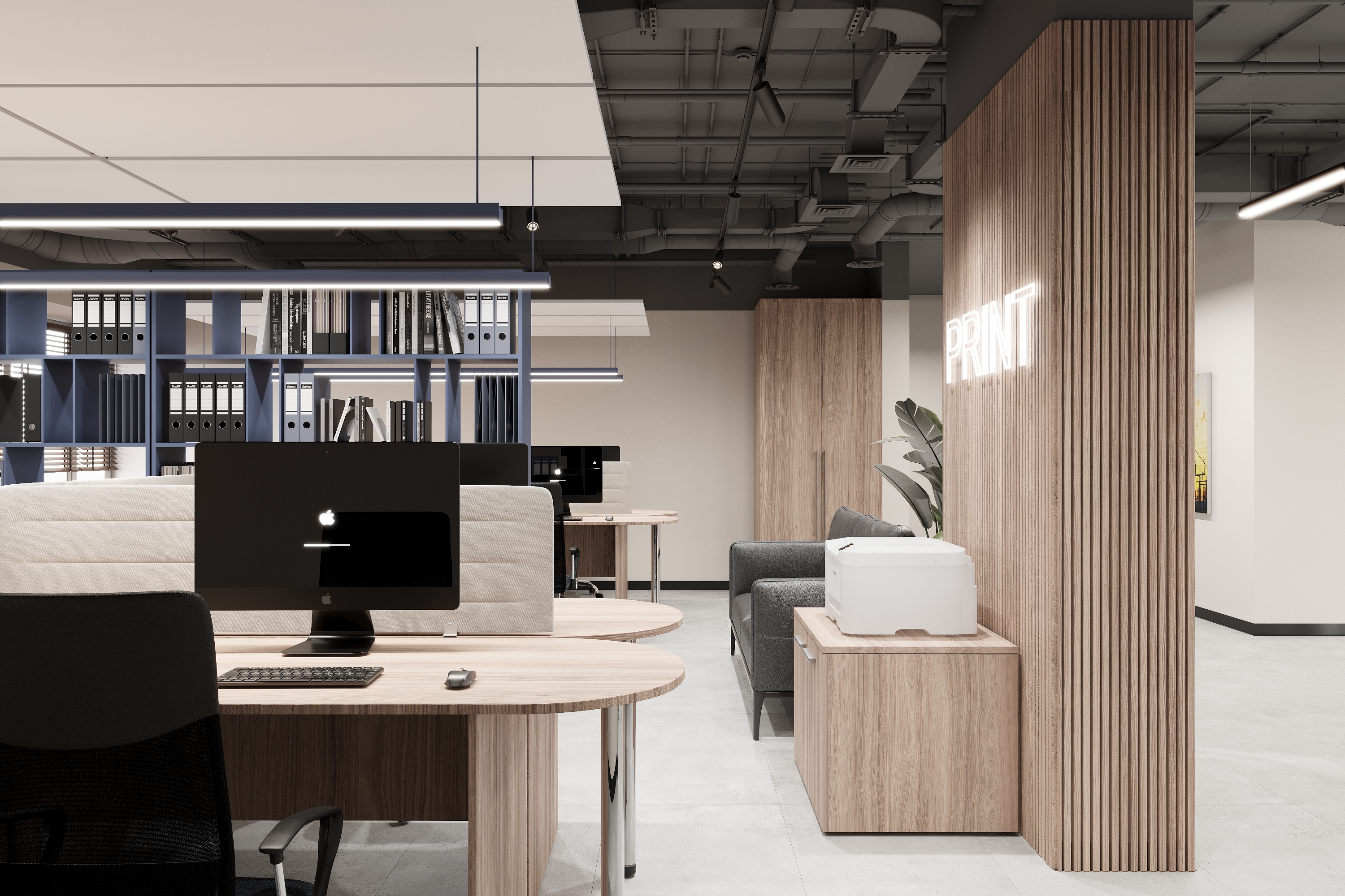 Office interior design 400 m². for kompani GRK — Open Space