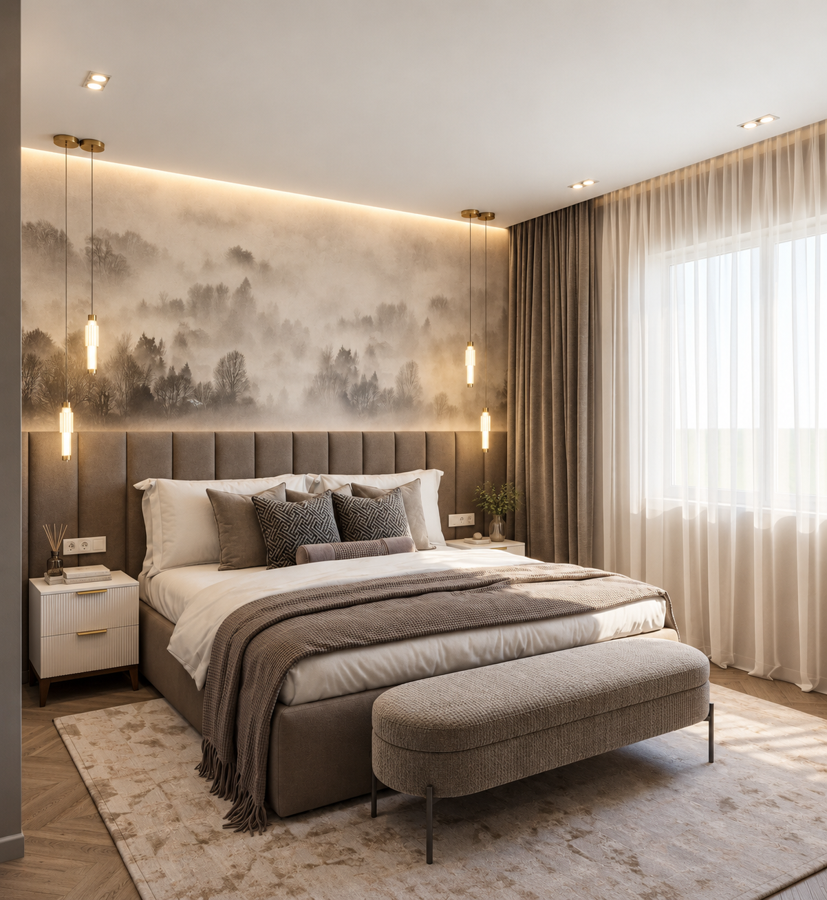Design project Taun Khausa 120 m² — Bedroom