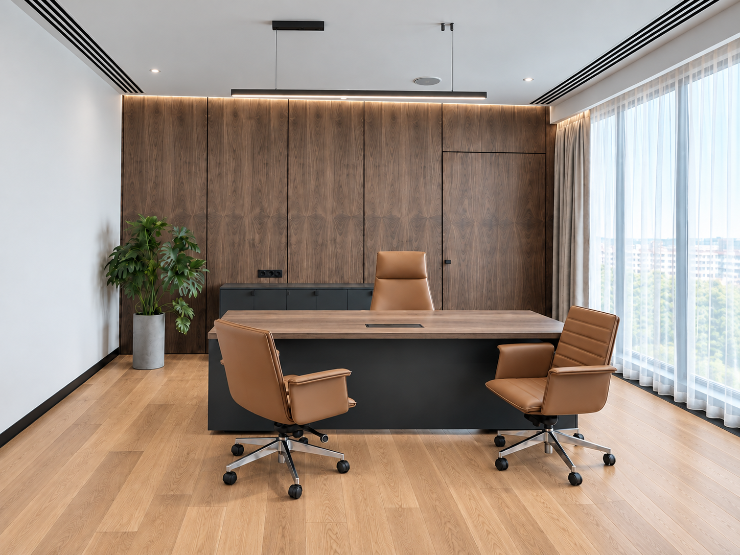 Executive office design. «Polyus» — Director's office